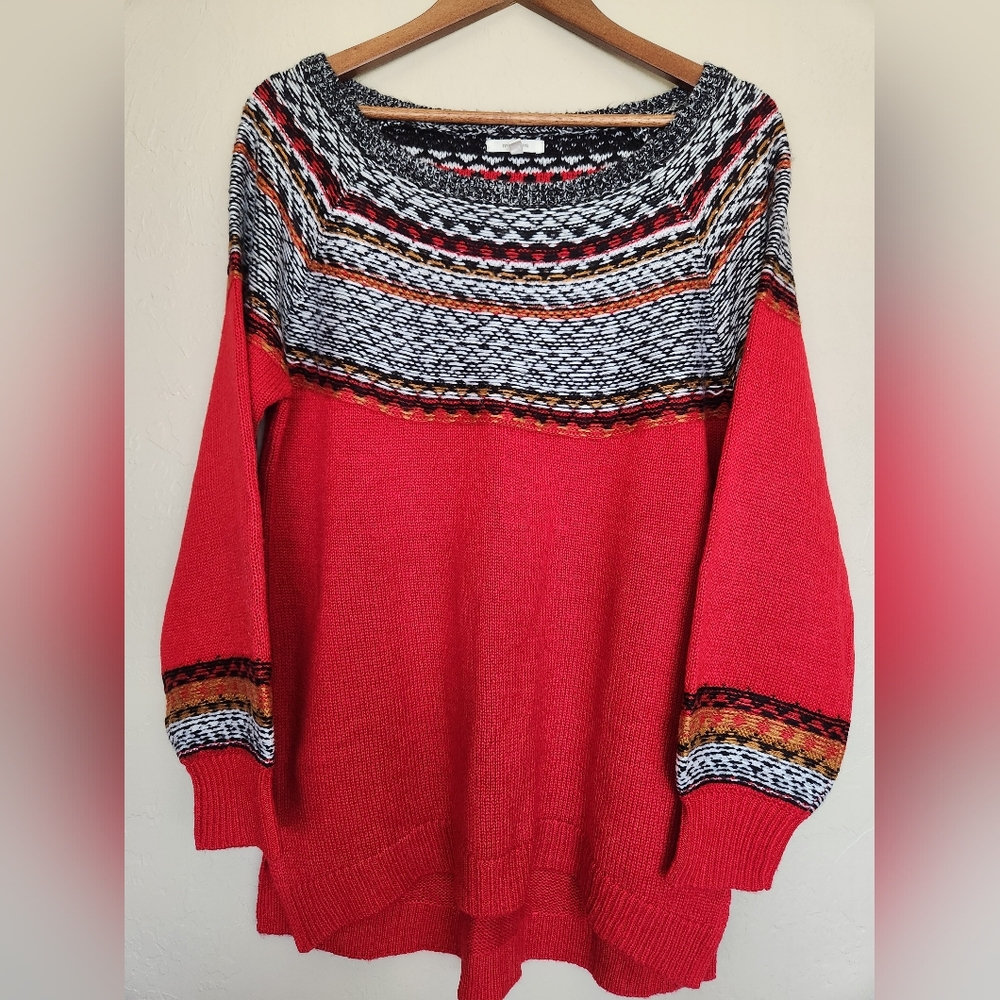 Maurices Red Fair Isle Sweater